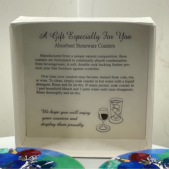 Stone Coasters (set of 4) Football themed by Richard Wallach - Picture 3 of 6